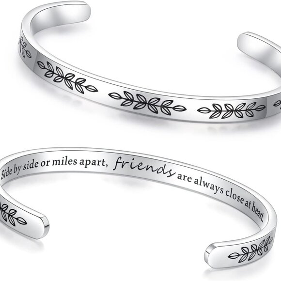 Jewelry - Friendship Cuff Bracelet Stainless Steel Adjustable Gift for Women Teens
